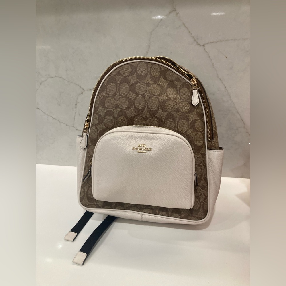 Coach Court Backpack in Signature Canvas/ Gold NWT